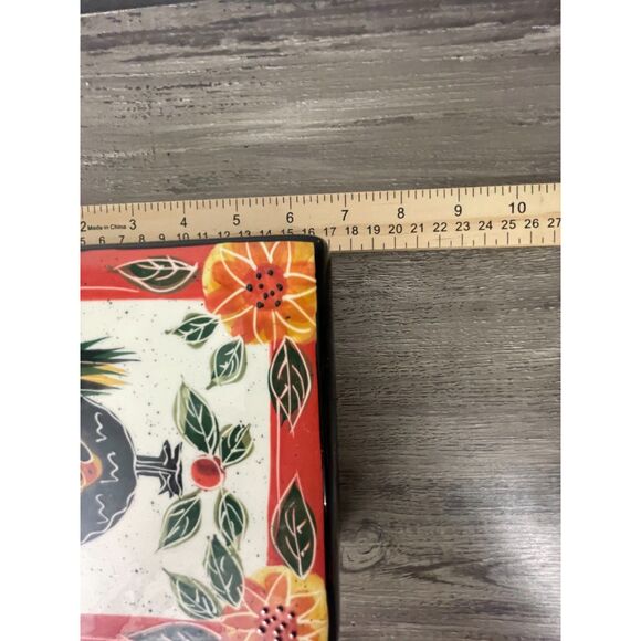 Julie Ueland Rooster Trivet Set – Farmhouse Ceramic Kitchen Decor – 6x7 - Picture 8 of 10